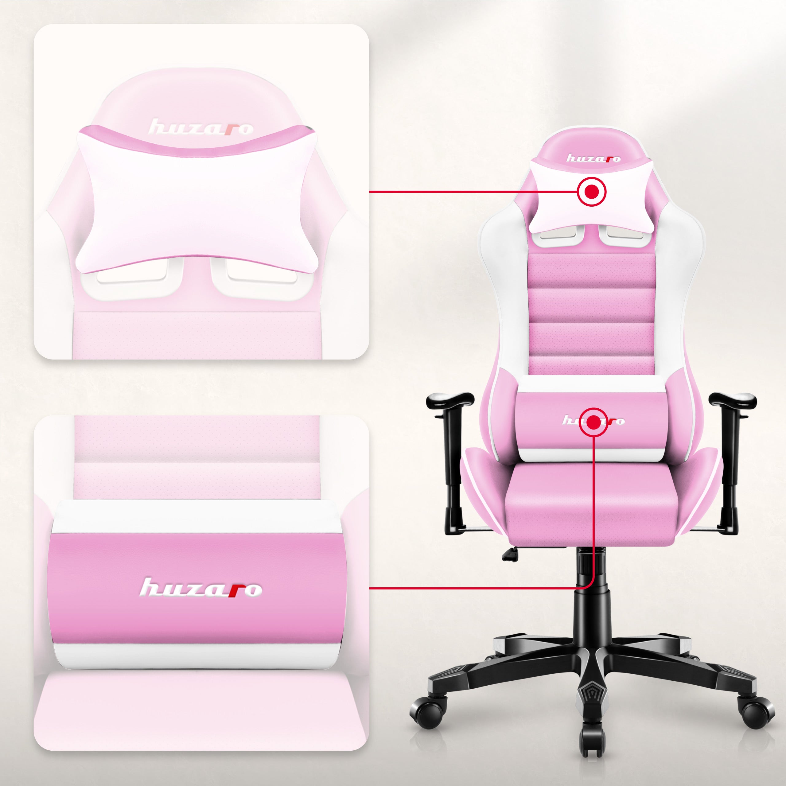 Poltrona da gaming per bambini HUZARO RANGER 6.0 Rosa