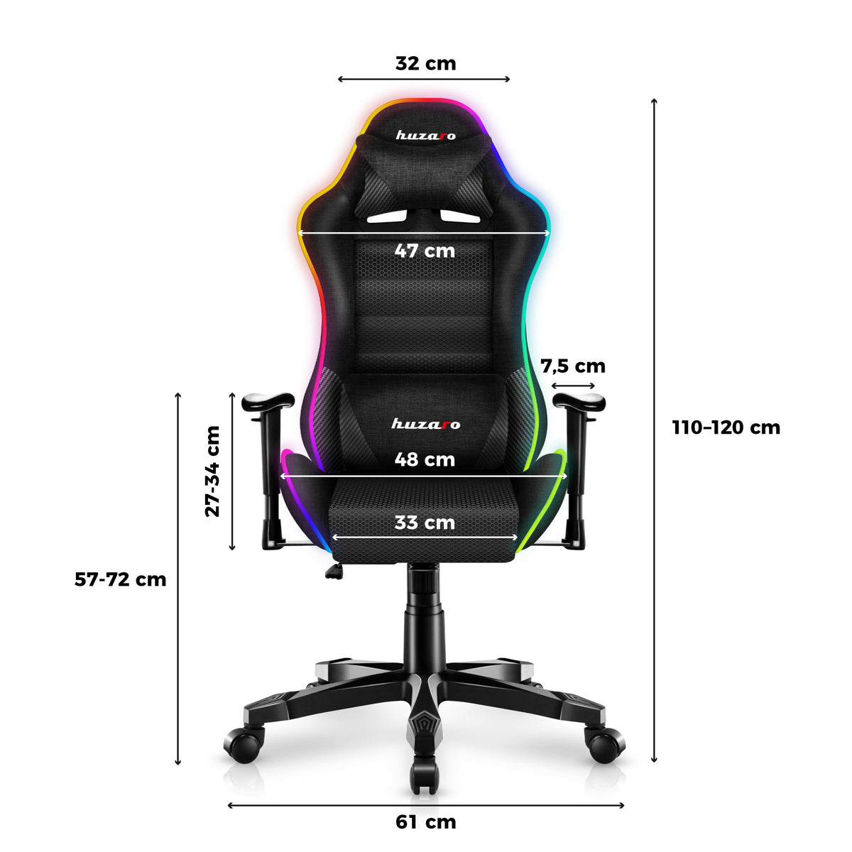 Poltrona da gaming per bambini HUZARO RANGER 6.0 RGB Mesh