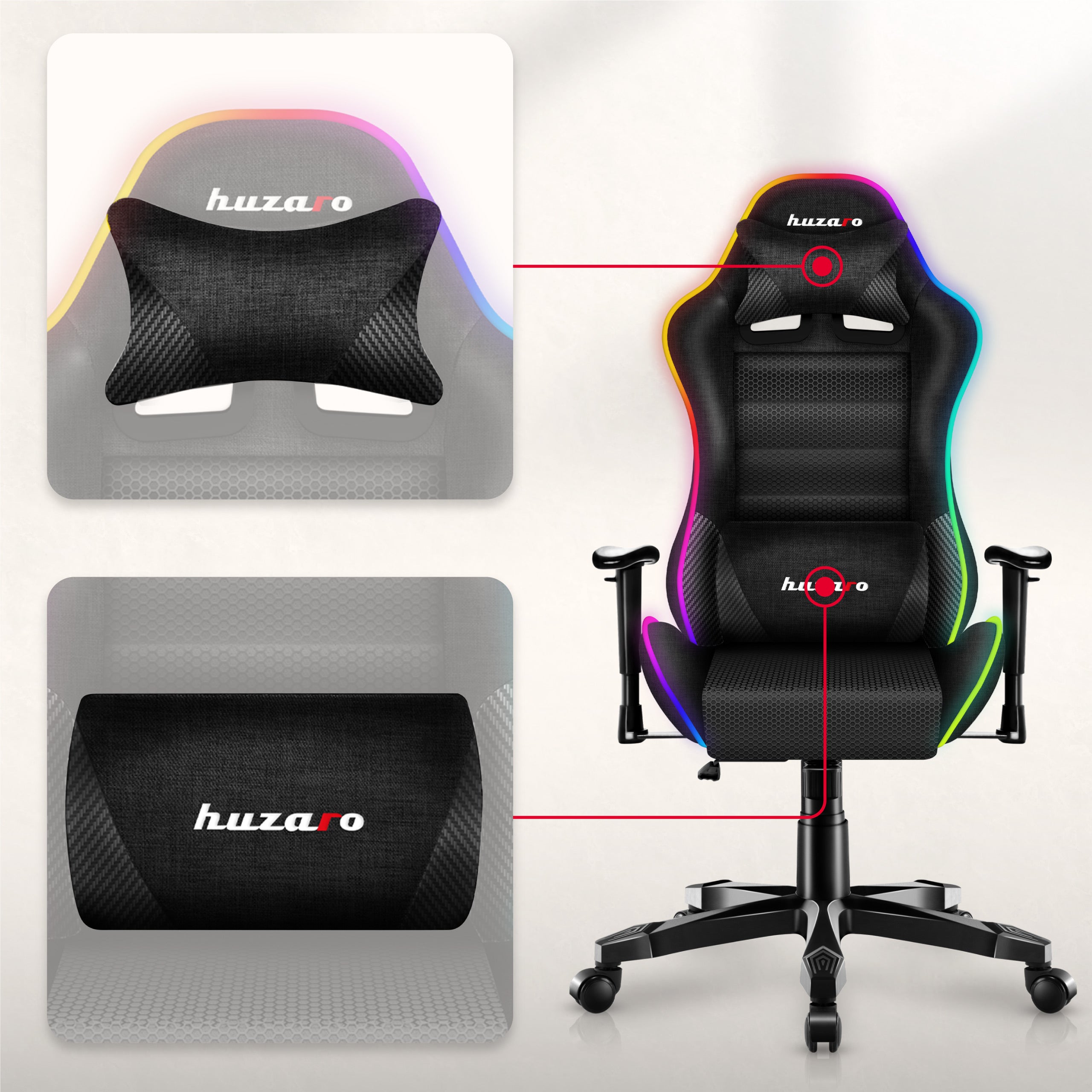 Poltrona da gaming per bambini HUZARO RANGER 6.0 RGB Mesh