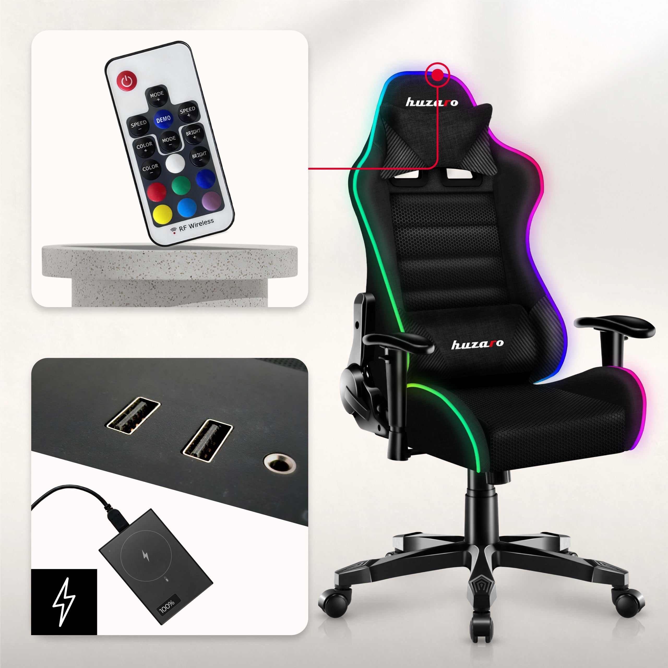 Poltrona da gaming per bambini HUZARO RANGER 6.0 RGB Mesh