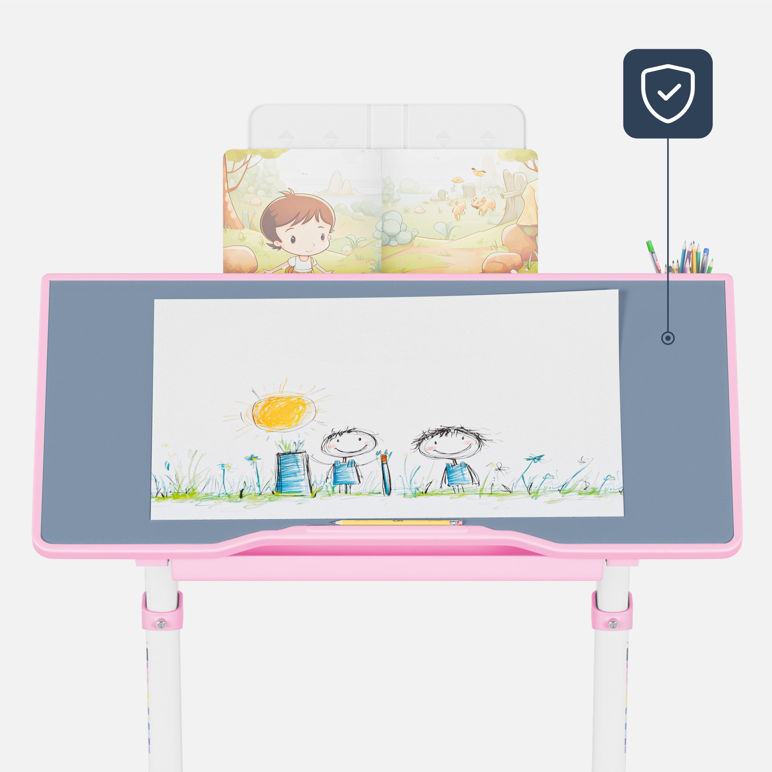 Scrivania ergonomica per bambini Mark Adler Study 3.0 Pink 66 cm