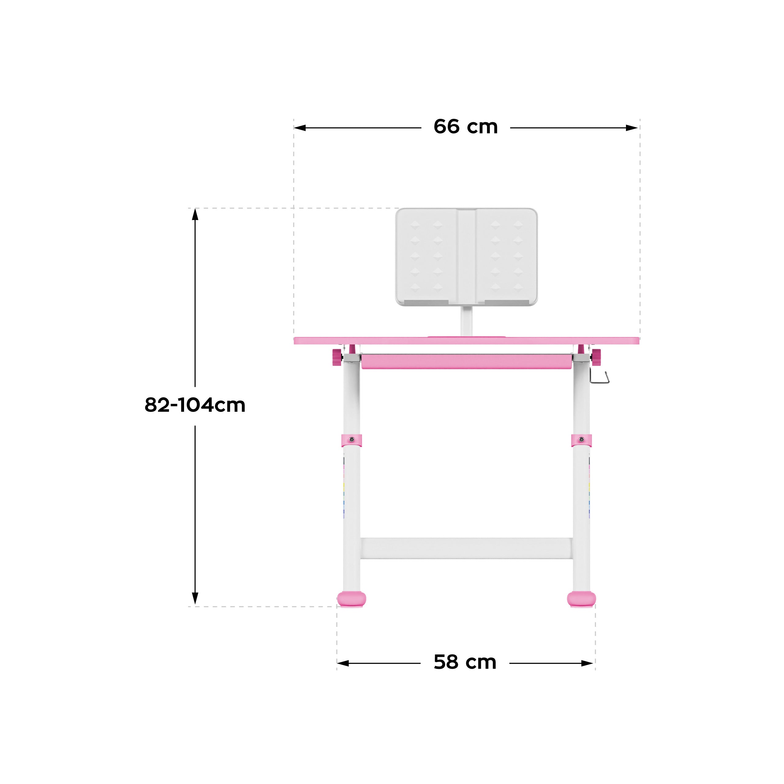 Scrivania ergonomica per bambini Mark Adler Study 3.0 Pink 66 cm