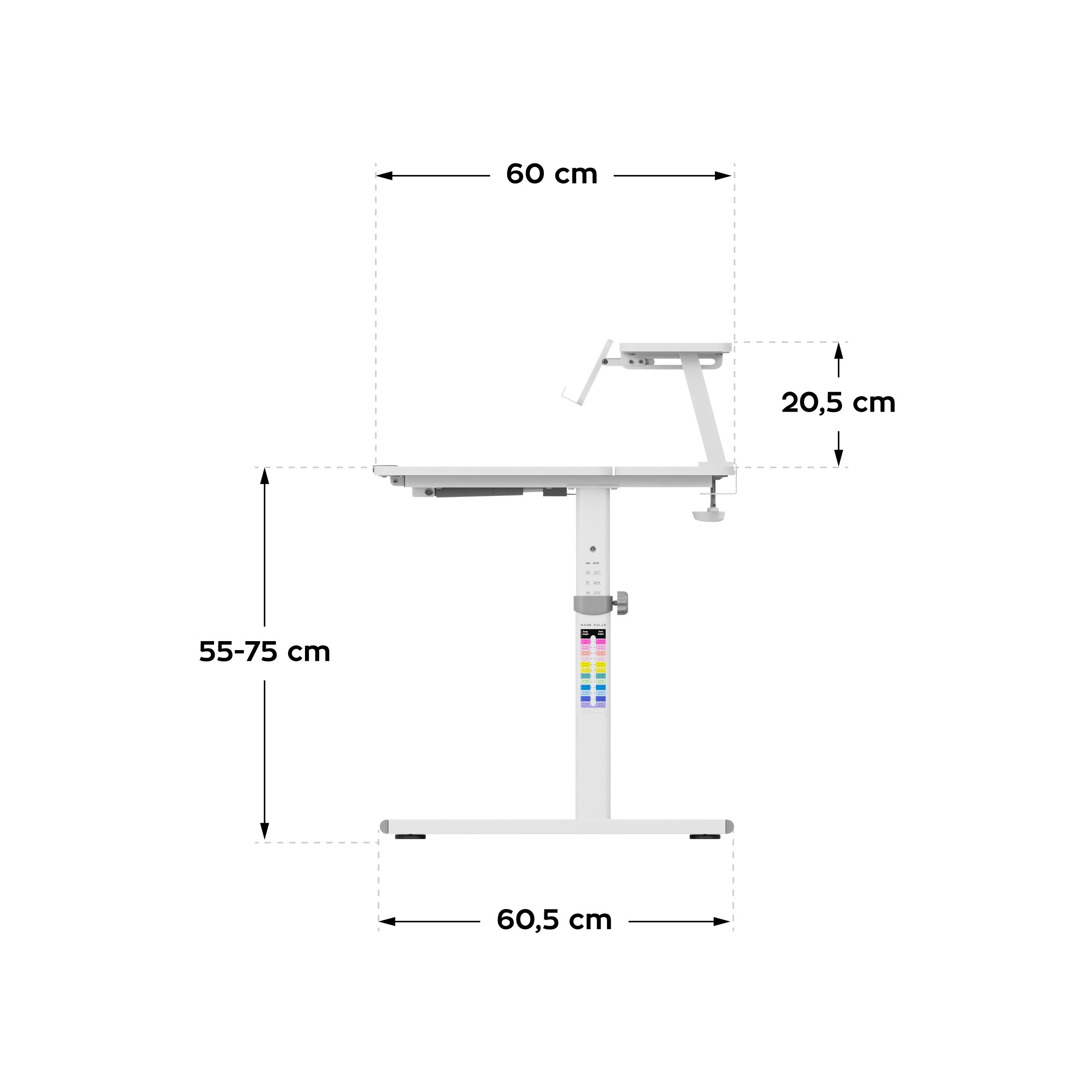 Scrivania per bambini regolabile Mark Adler Study 3.7 Grey 90 cm