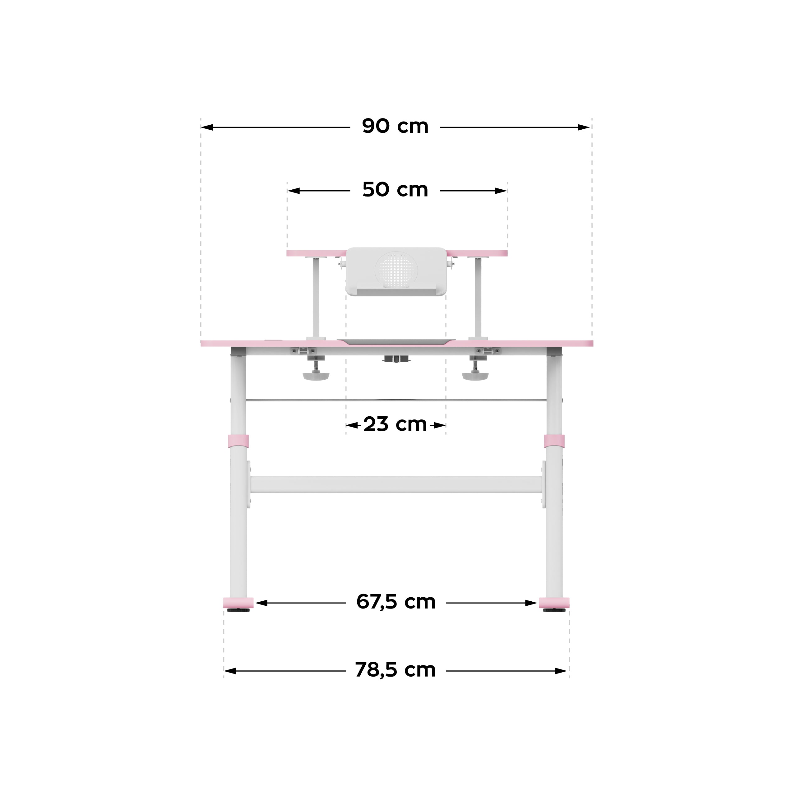Scrivania per bambini regolabile Mark Adler Study 3.7 Pink 90 cm