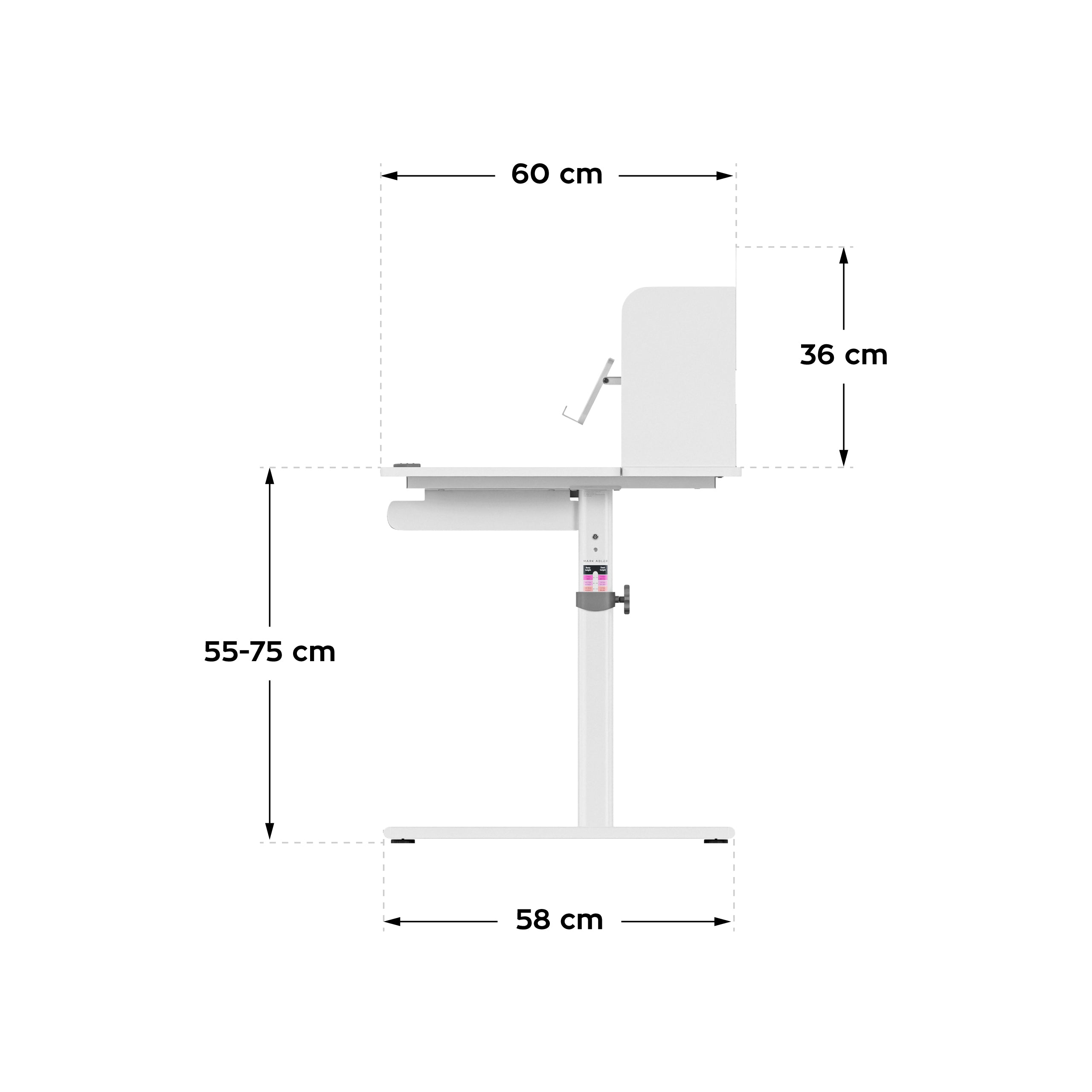 Scrivania ergonomica per bambini Mark Adler Study 5.0 Grey 90 cm