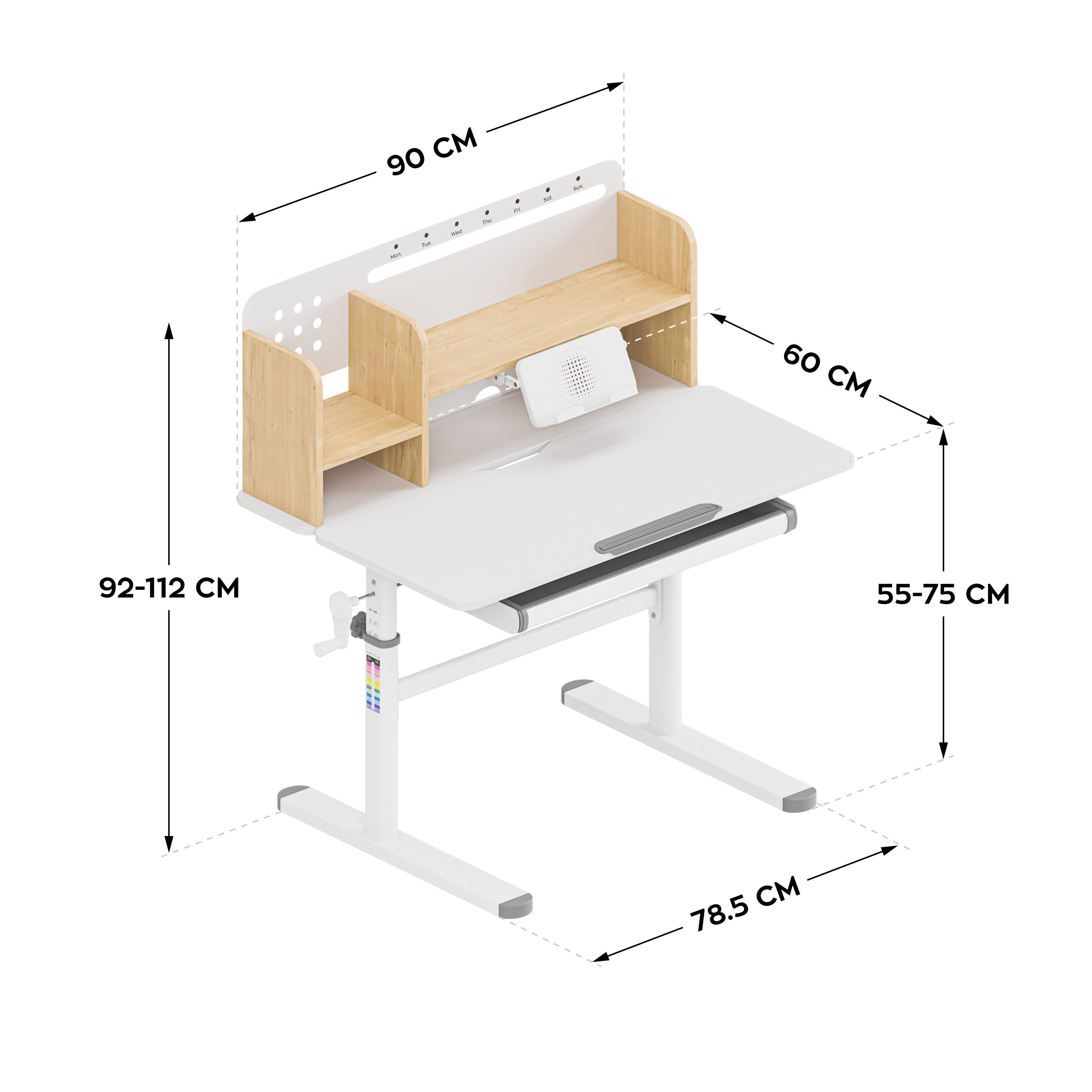 Scrivania ergonomica per bambini Mark Adler Study 5.0 Wood 90 cm