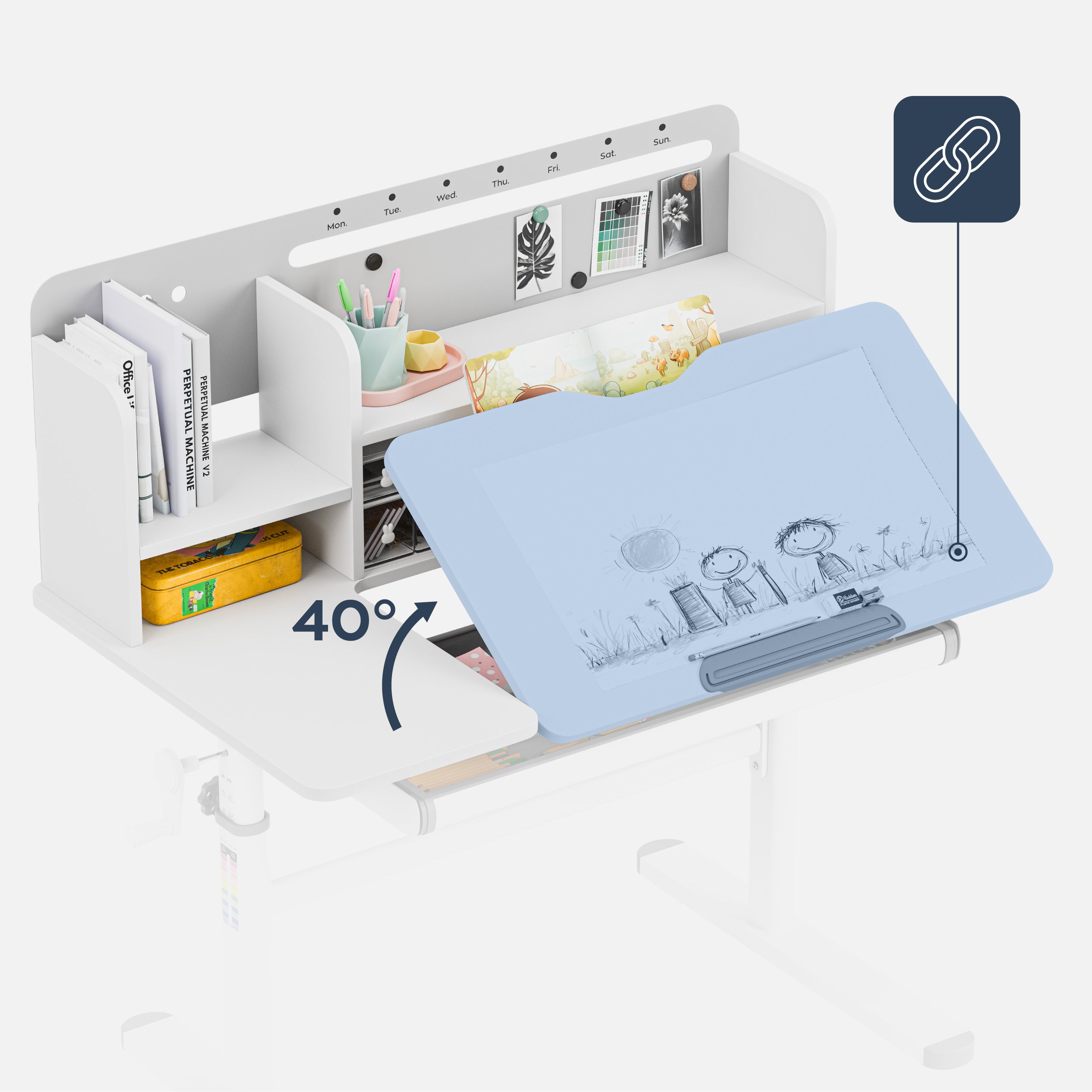 Scrivania per bambini Mark Adler Study 5.7 Grey 100 cm