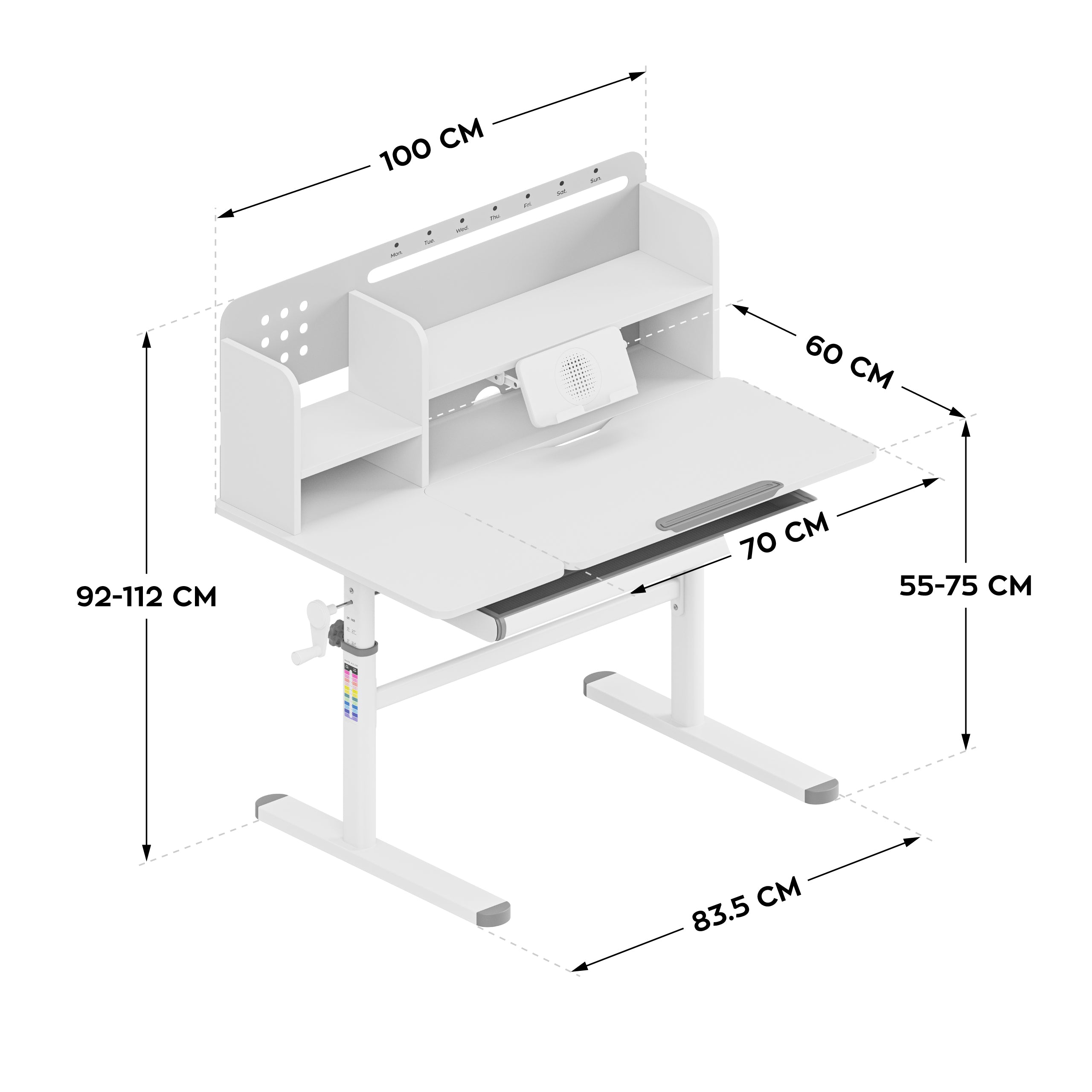 Scrivania per bambini Mark Adler Study 5.7 Grey 100 cm
