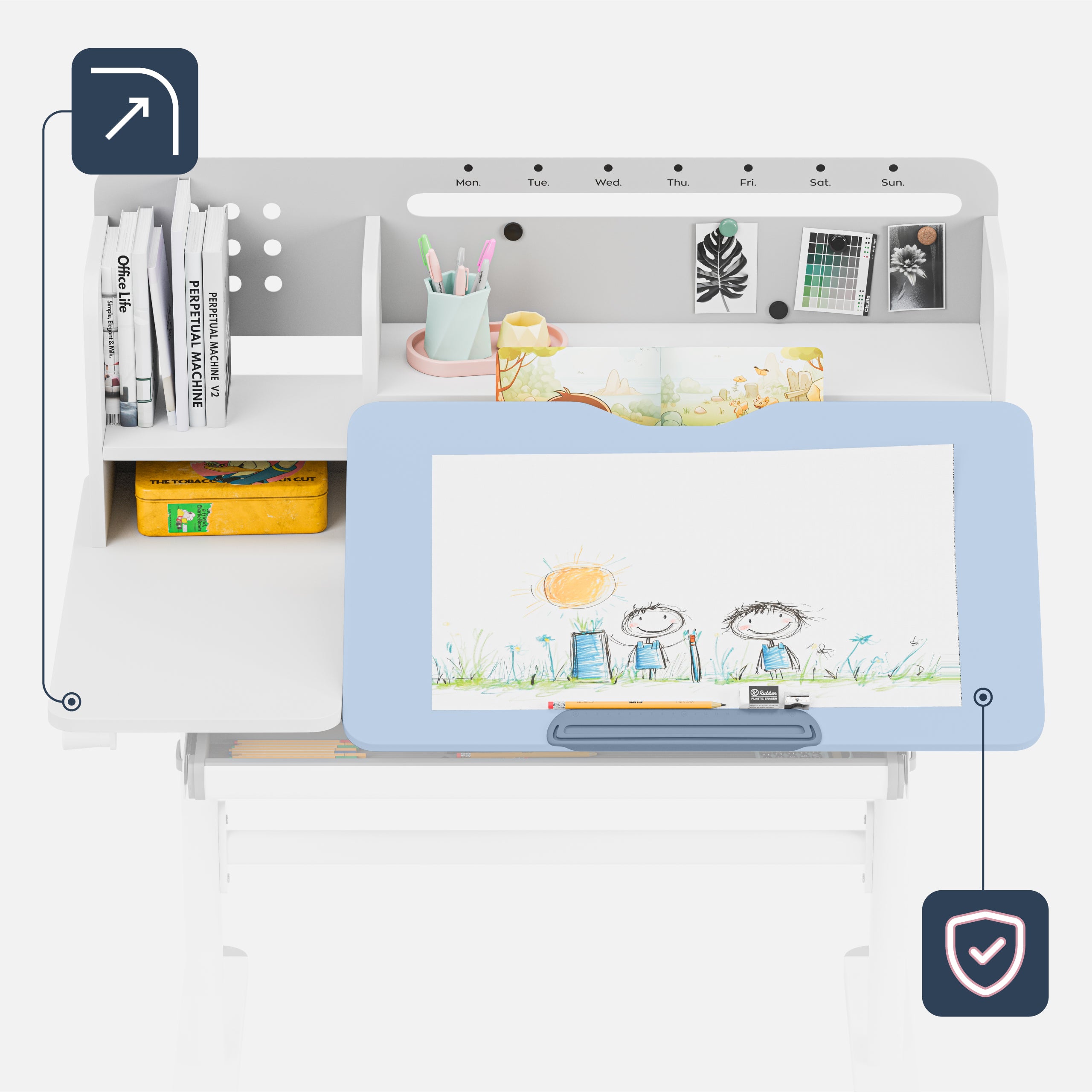 Scrivania per bambini Mark Adler Study 5.7 Grey 100 cm
