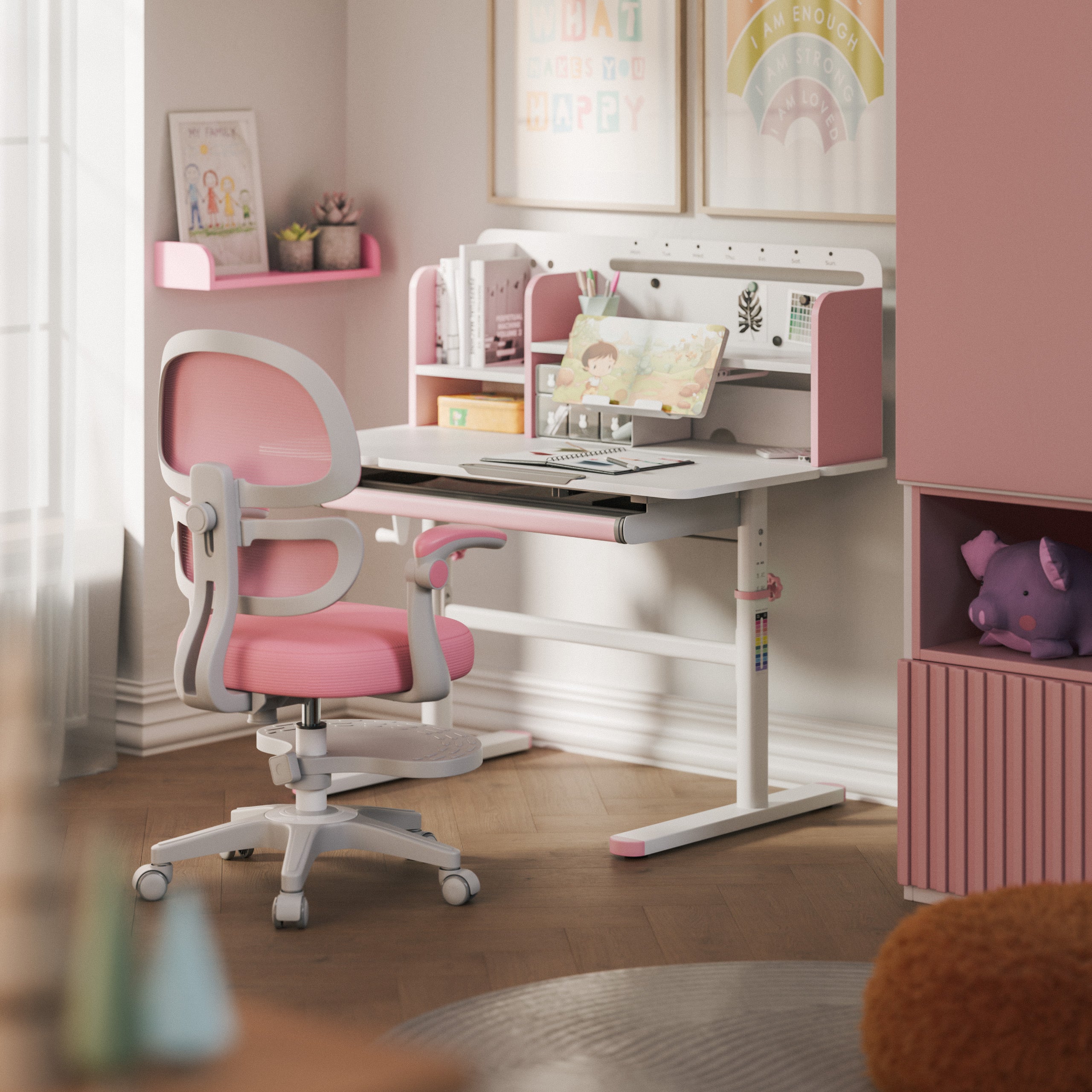Scrivania per bambini Mark Adler Study 5.7 Pink 100 cm