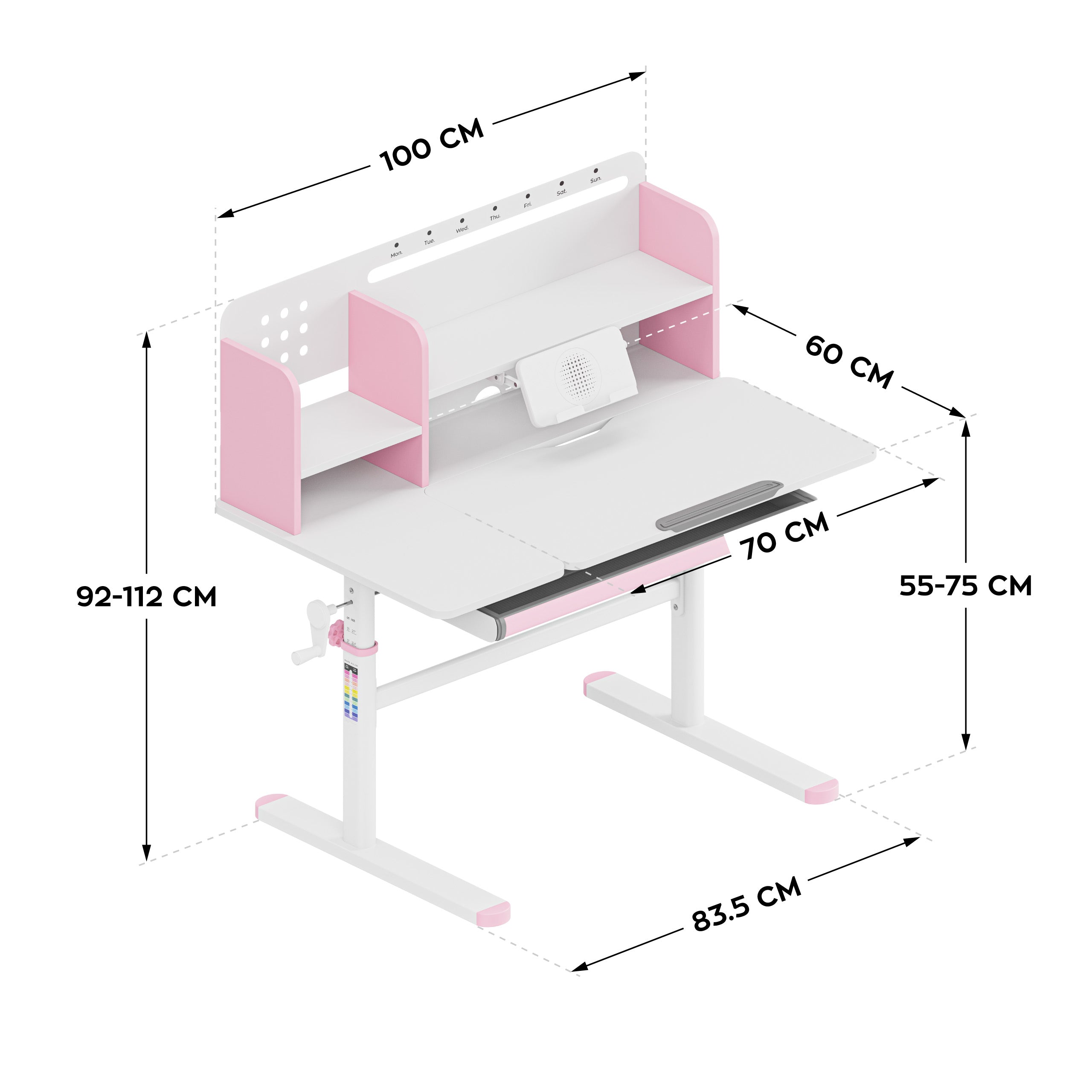Scrivania per bambini Mark Adler Study 5.7 Pink 100 cm