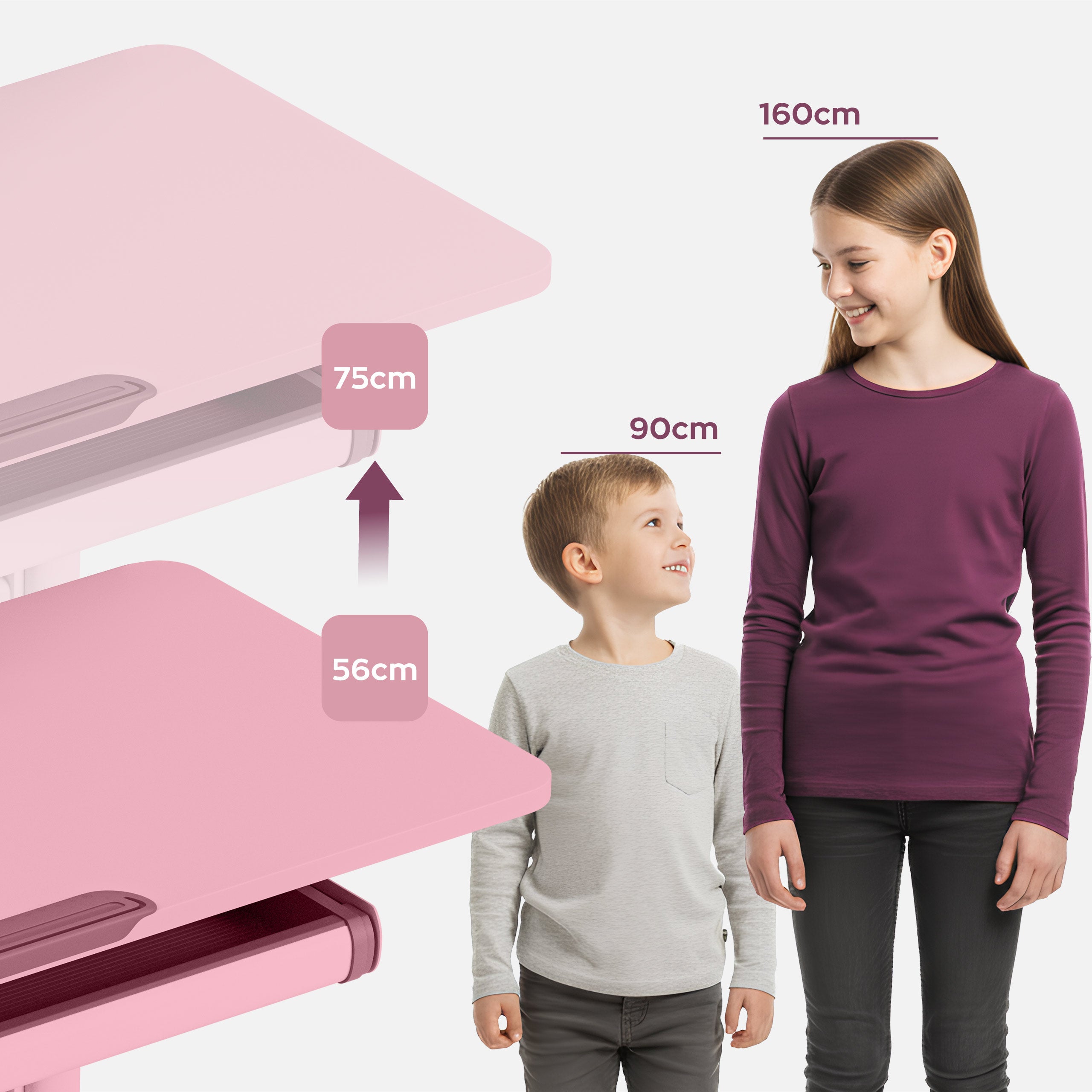 Scrivania per bambini Mark Adler Study 5.7 Pink 100 cm