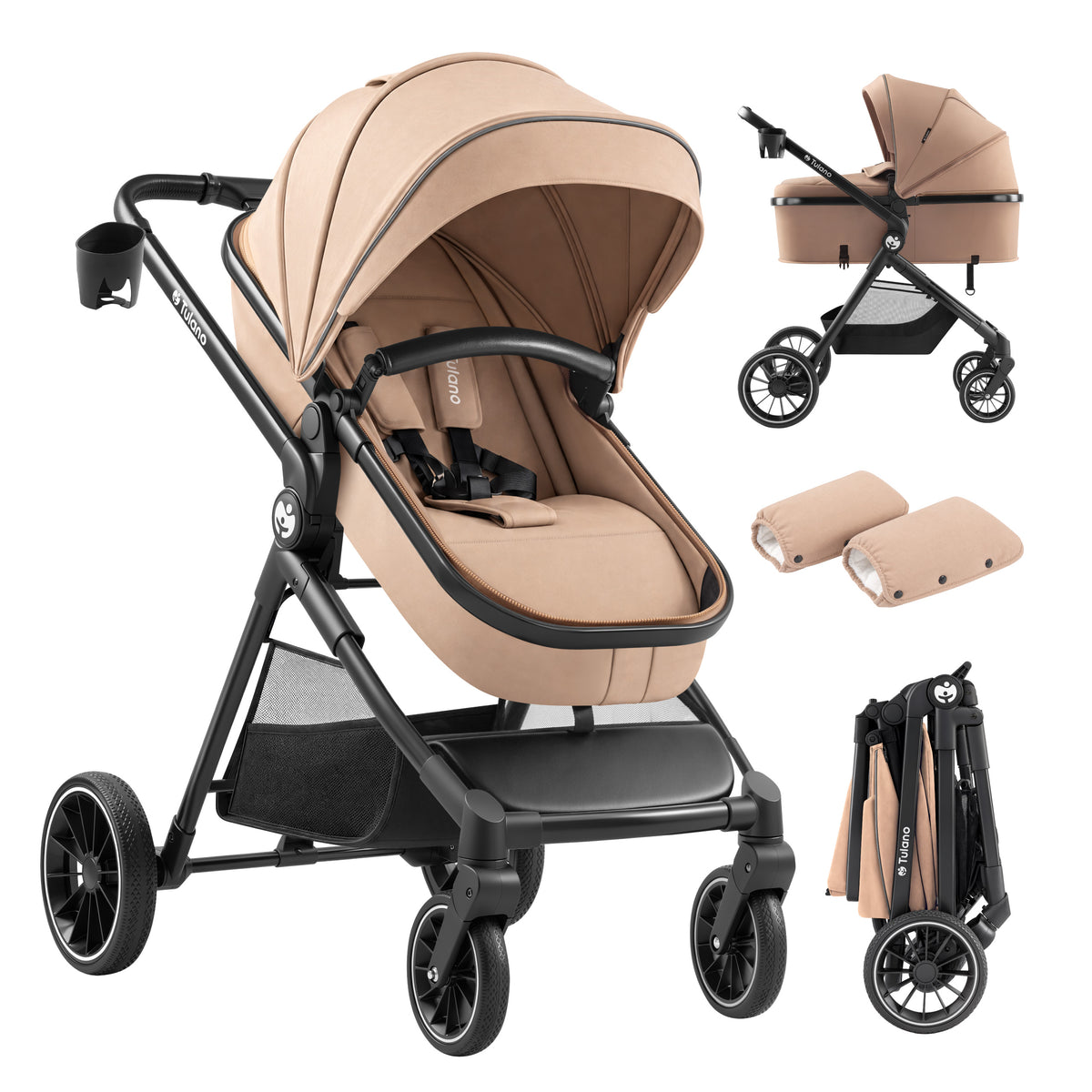 Passeggino multifunzione per bambini 2 in 1 Toledo 35 Taupe