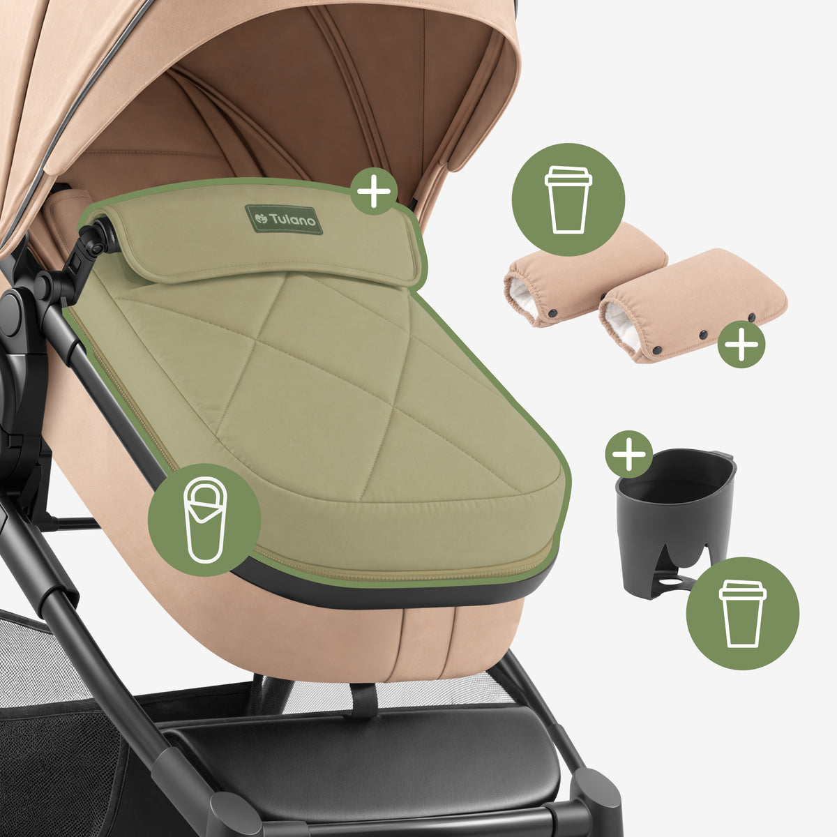 Passeggino multifunzione per bambini 2 in 1 Toledo 35 Taupe