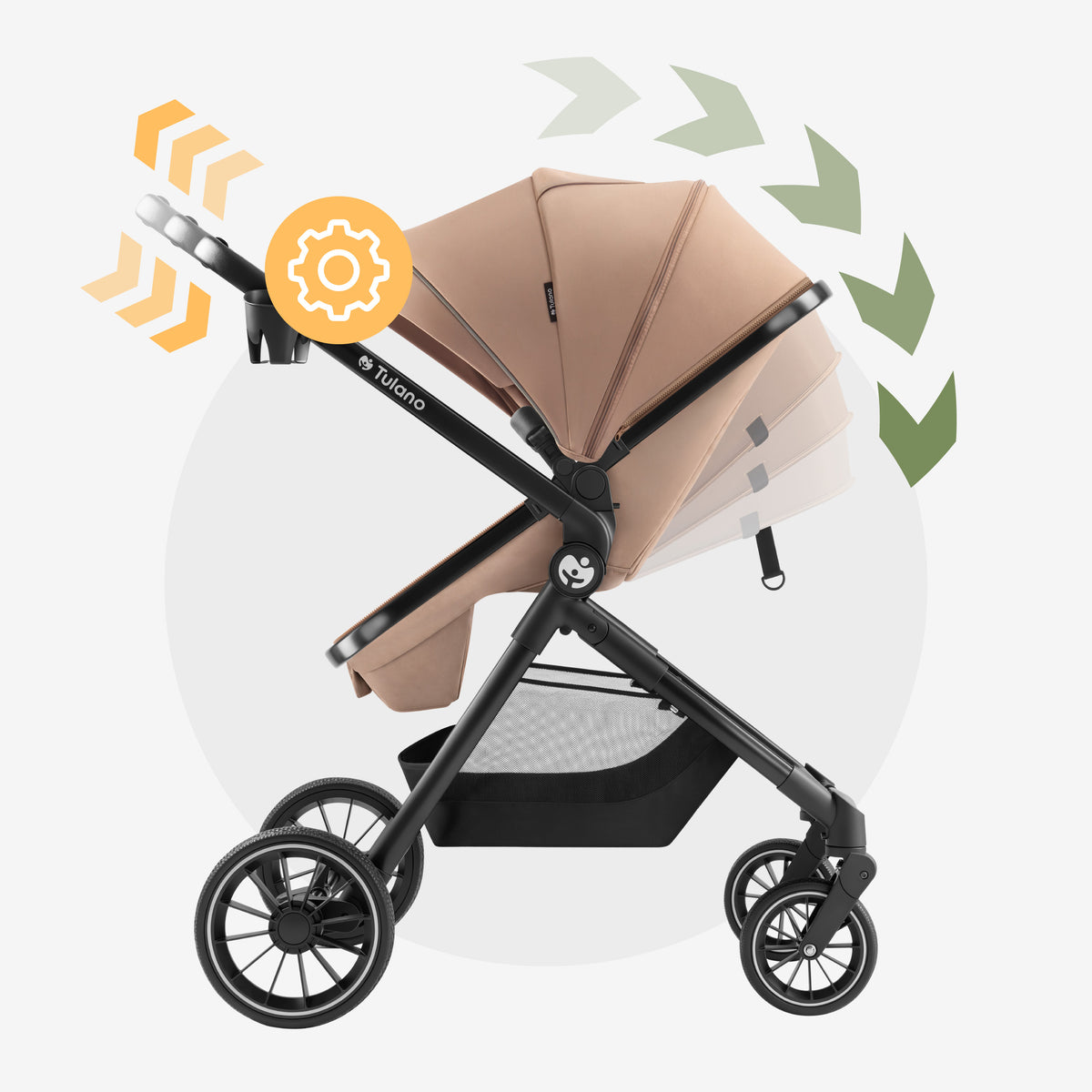 Passeggino multifunzione per bambini 2 in 1 Toledo 35 Taupe
