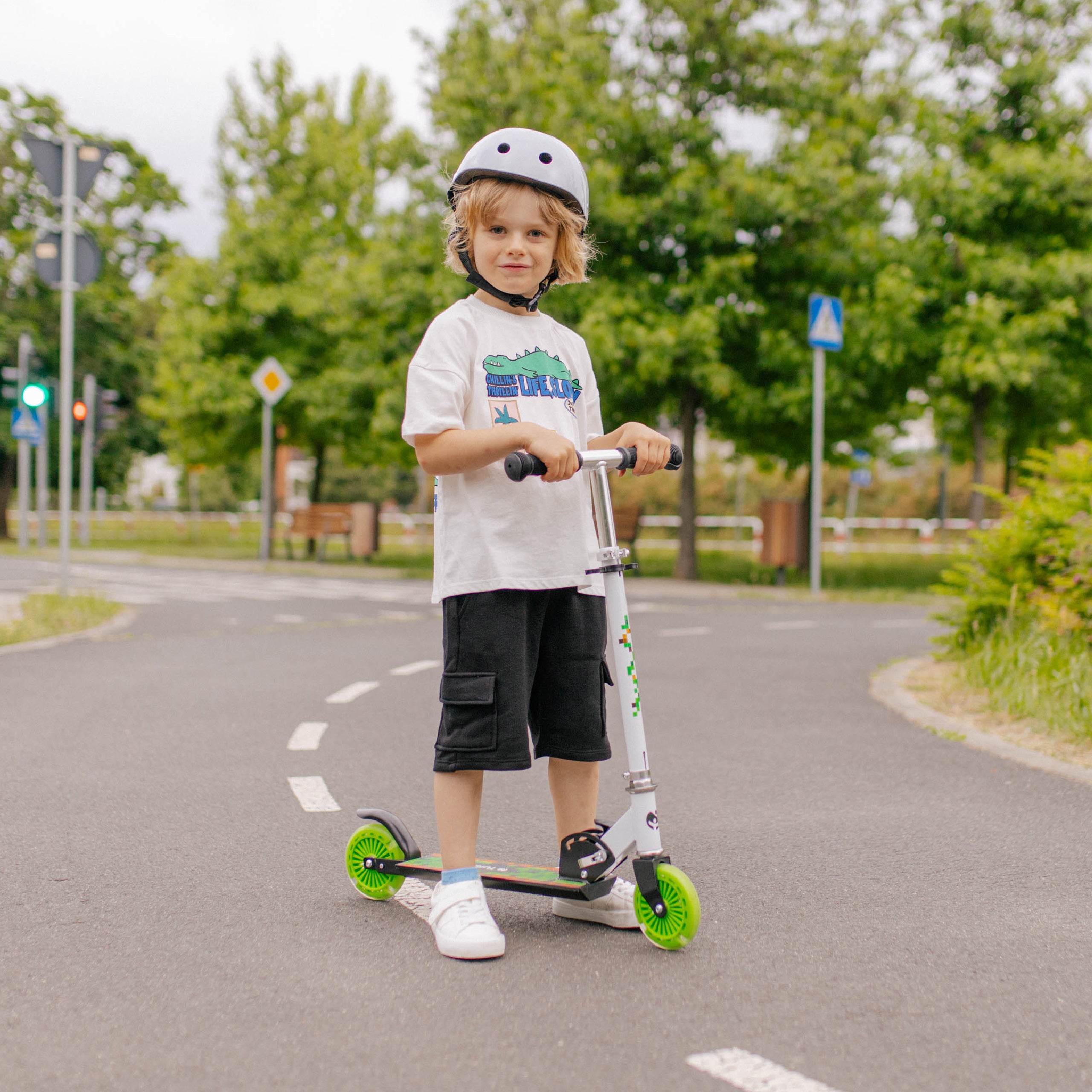 Monopattino per bambini Tulano Zigzag 35 Green