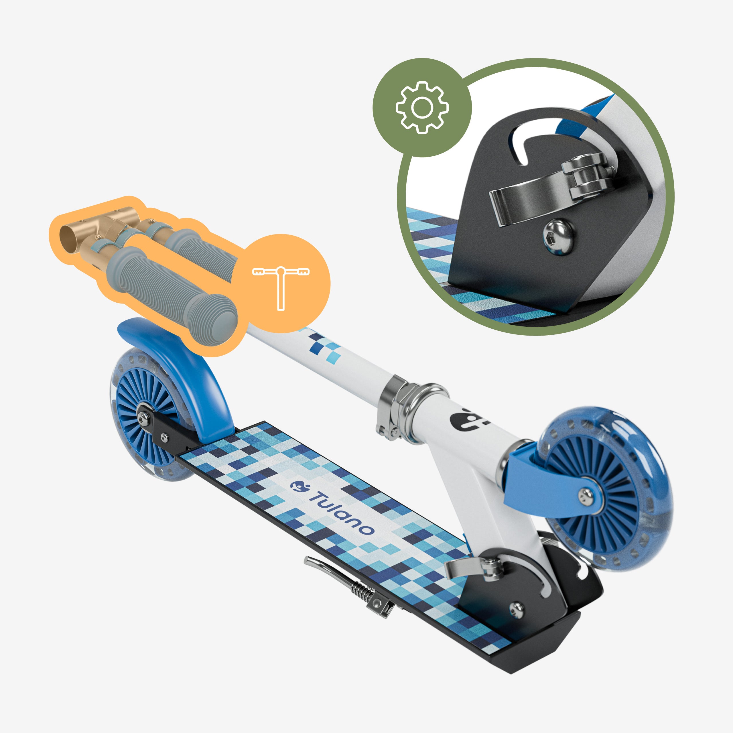 Monopattino per bambini Tulano Zigzag 35 Blue