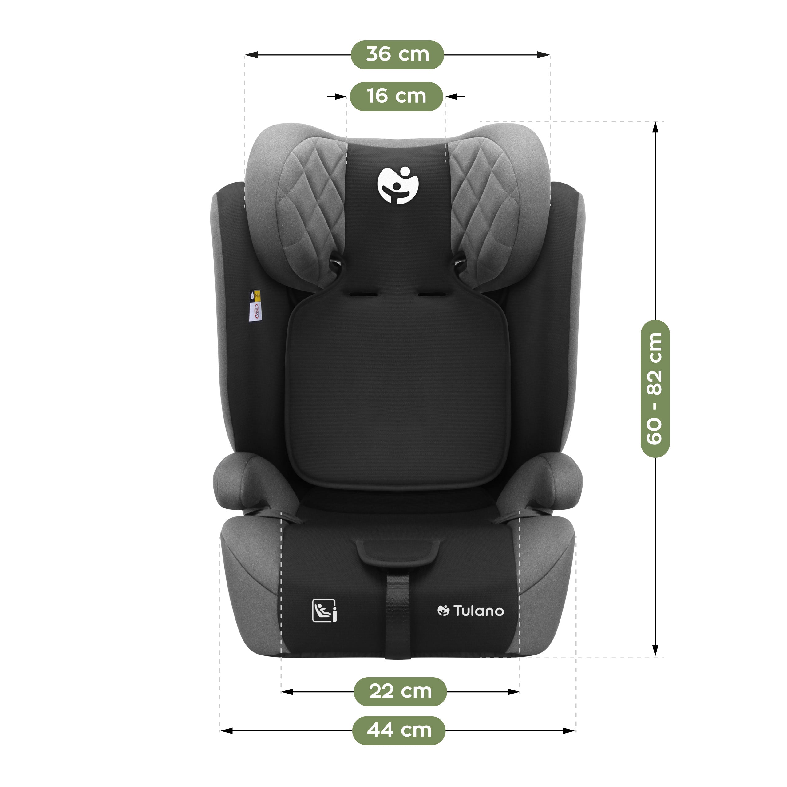 Seggiolino auto Tulano Zooma 25 Grigio - Nero 76-150 cm I-Size