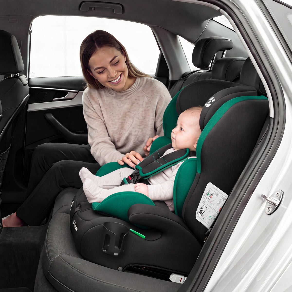 Seggiolino auto per bambini Tulano 76-150 cm Zooma 45 Green I-Size