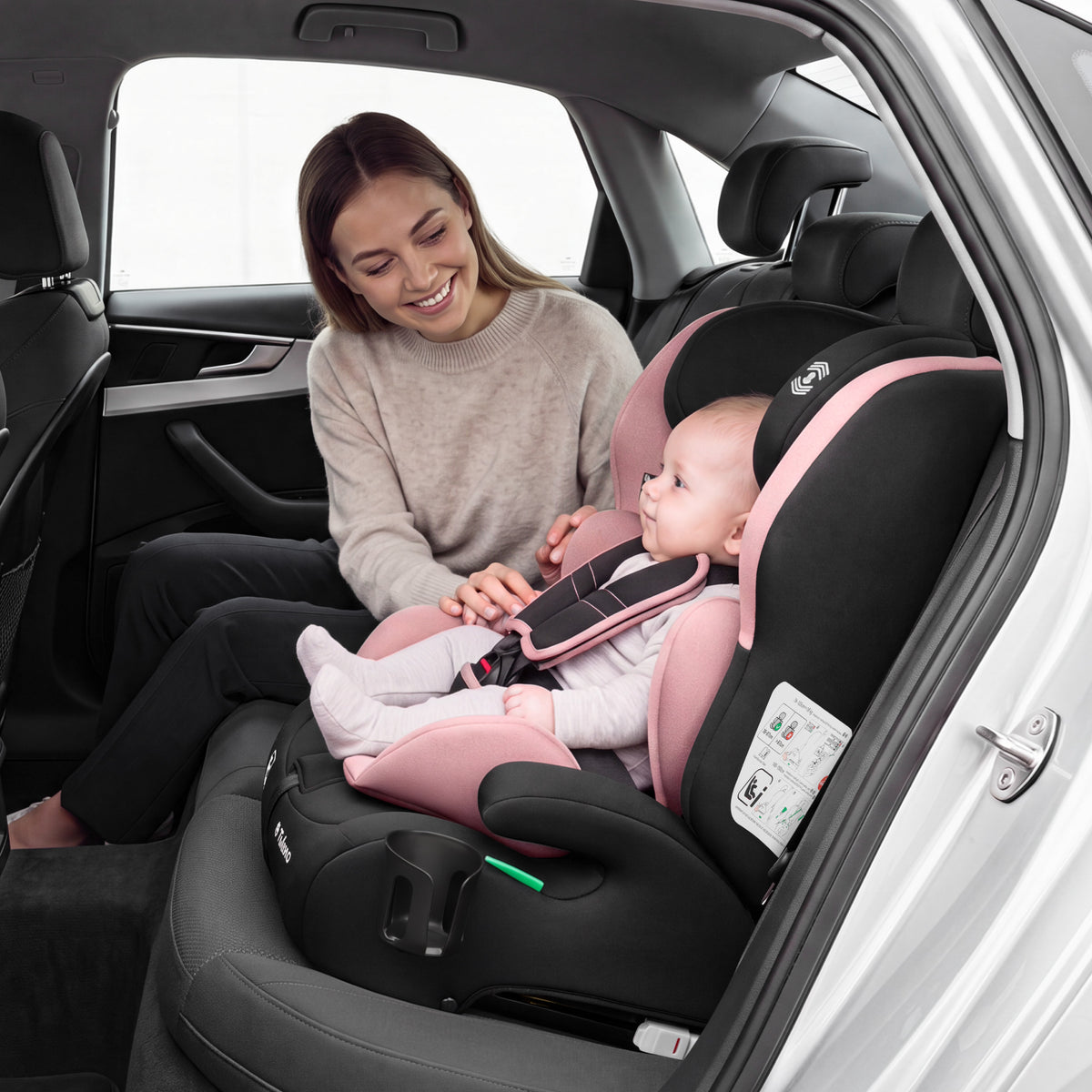 Seggiolino auto per bambini Tulano 76-150 cm Zooma 45 Pink I-Size